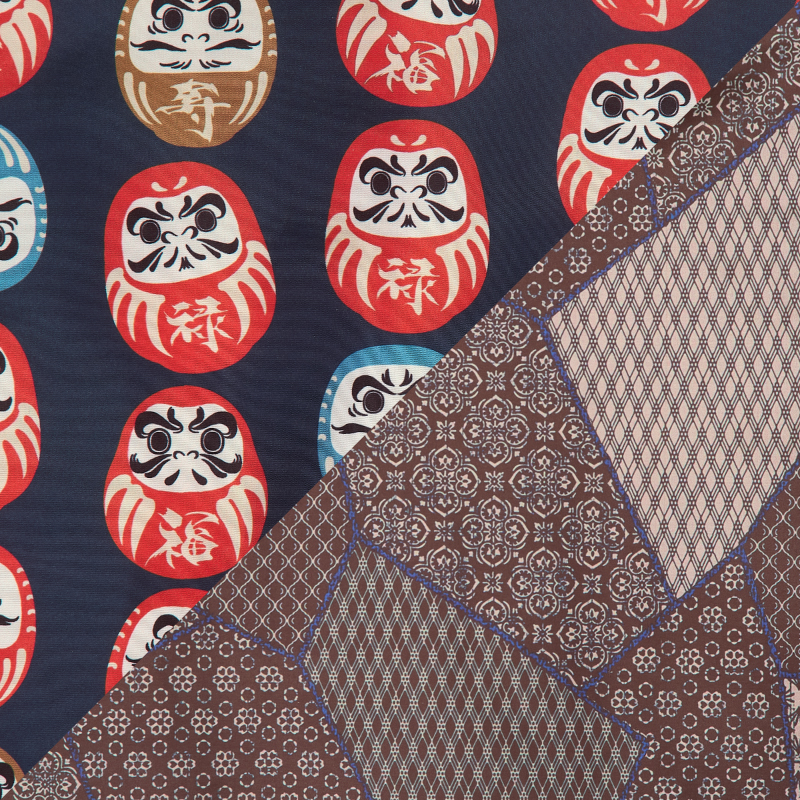 メンズ綿入れ袢天 リバーシブル だるま ネイビー