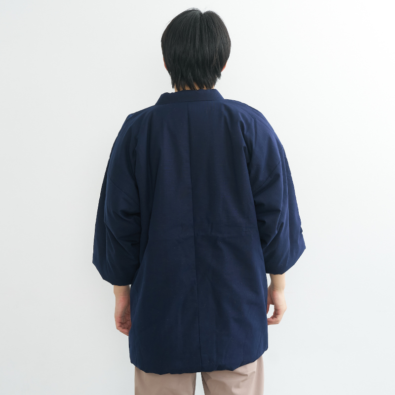 久留米手作り袢天 パッチワーク裏柄 #993-1 スラブ 濃紺