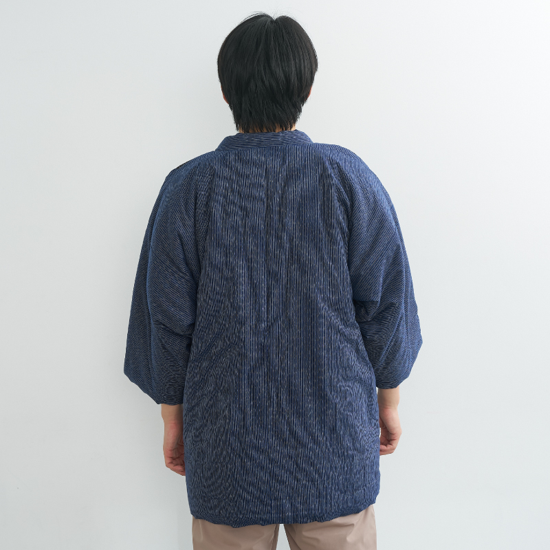 久留米手作り袢天 パッチワーク裏柄 #9604 スーピマ 紺