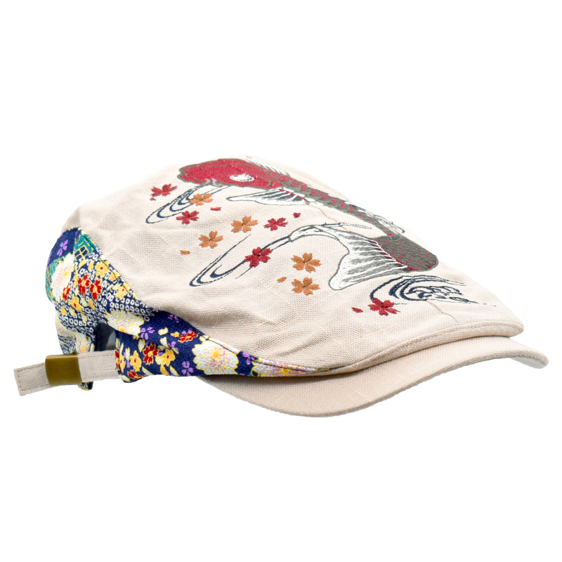 刺繍ハンチング 紅鯉桜/オフ