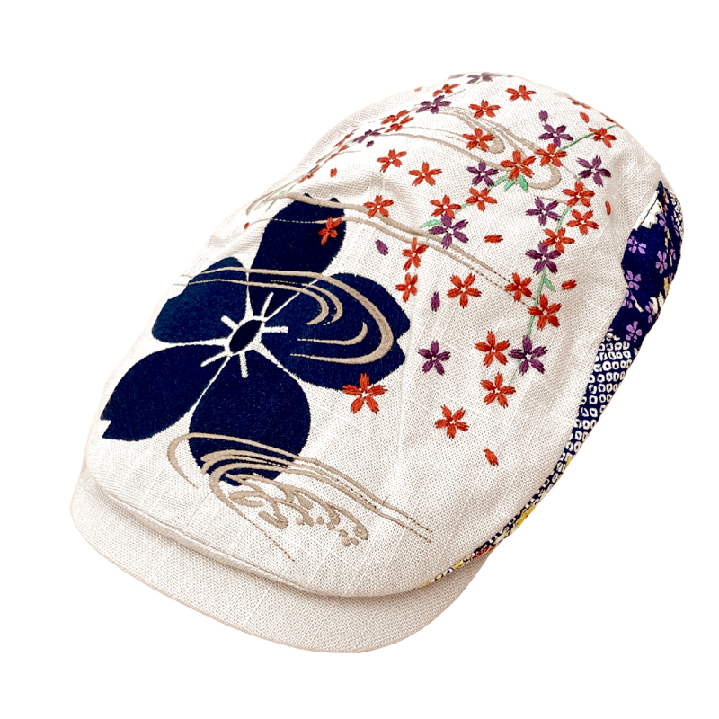 刺繍ハンチング 流水桜/オフ