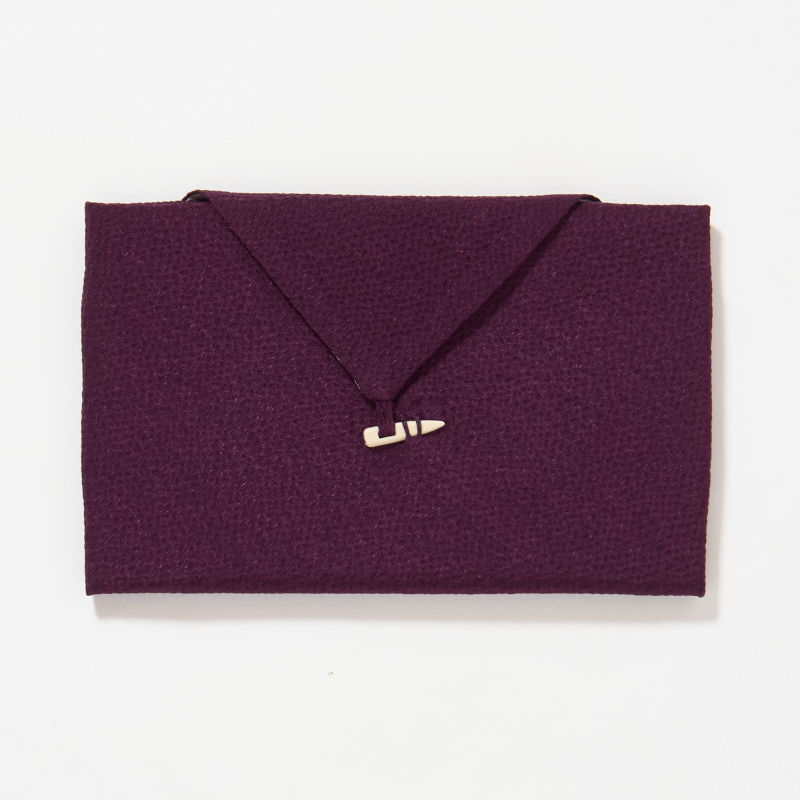 有職 丹後ちりめん台付ふくさ 紫 [化粧箱入り]