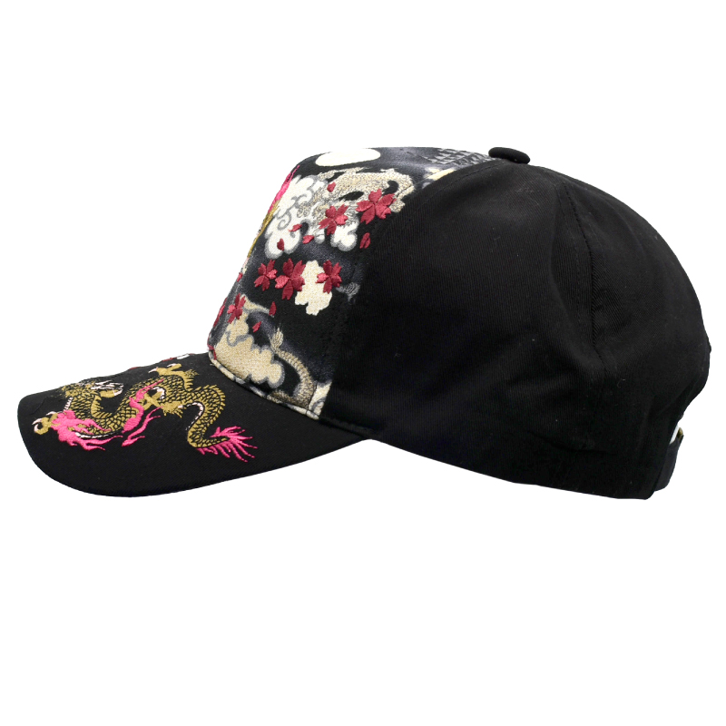 刺繍キャップ 双龍/黒
