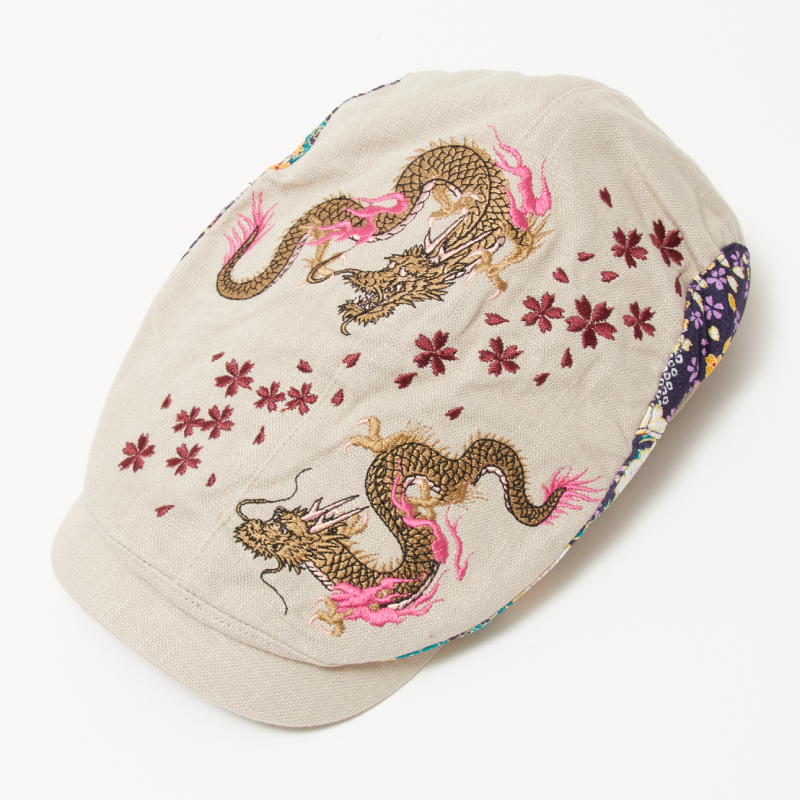 刺繍ハンチング 双龍/オフ