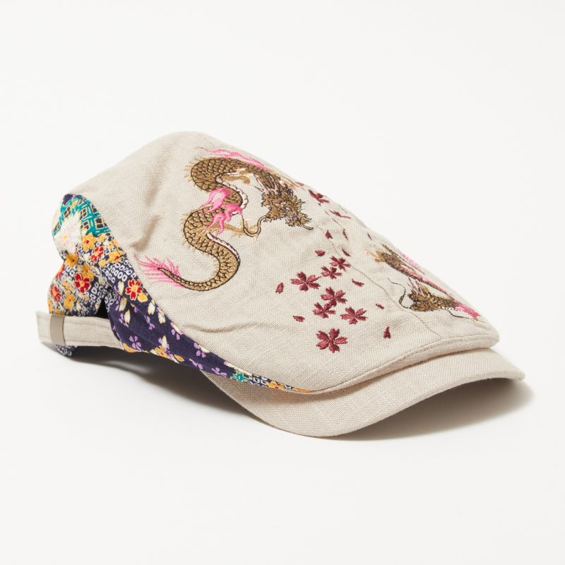 刺繍ハンチング 双龍/オフ