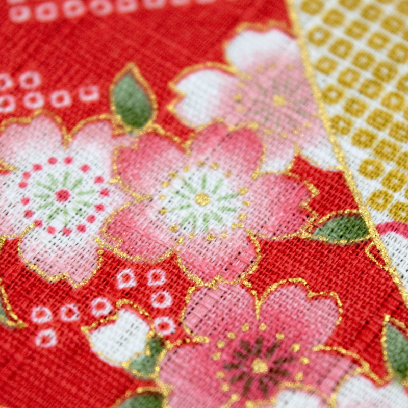 金彩友禅 花浪漫 木玉付巾着