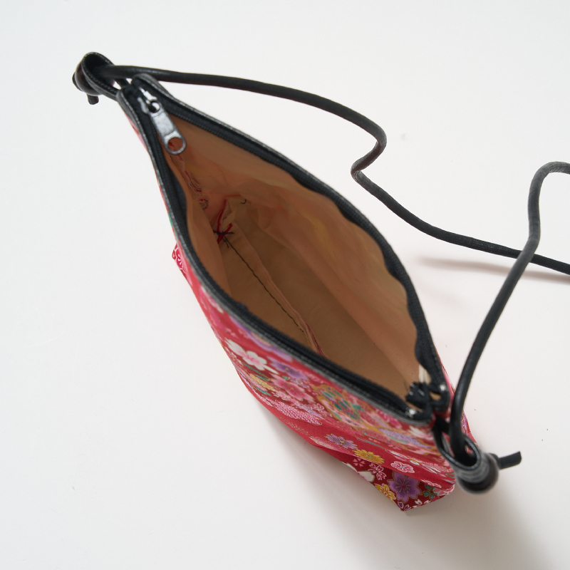 天ファスナーポシェット 和柄 派手系