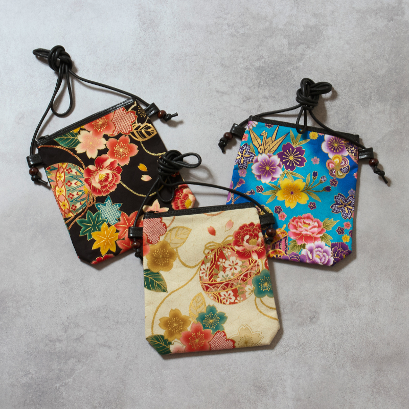 天ファスナーポシェット 和柄 地味系