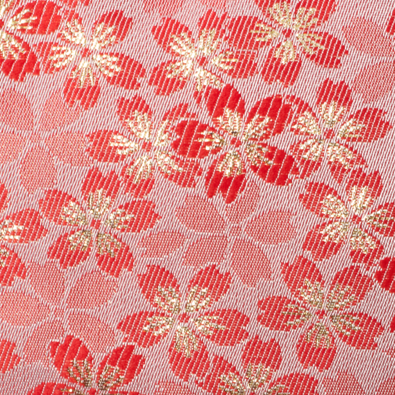 金襴桜 角平ポーチ 赤【特価品】