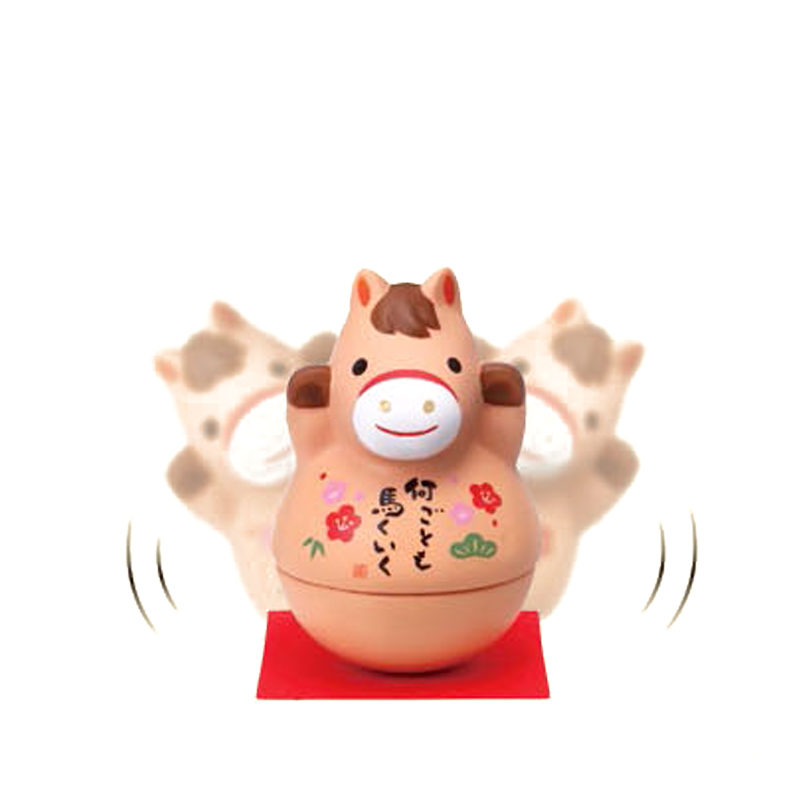 薬師窯 No.85 錦彩招福おきあがり午