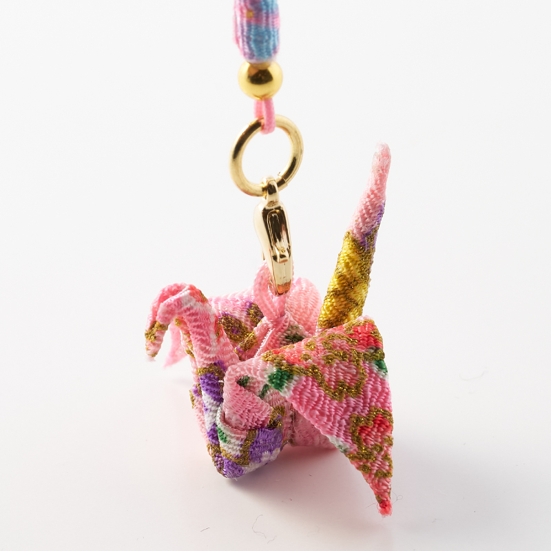 ちりめん折鶴根付 5個セット