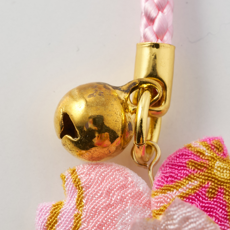 ちりめん八重桜根付 5個セット