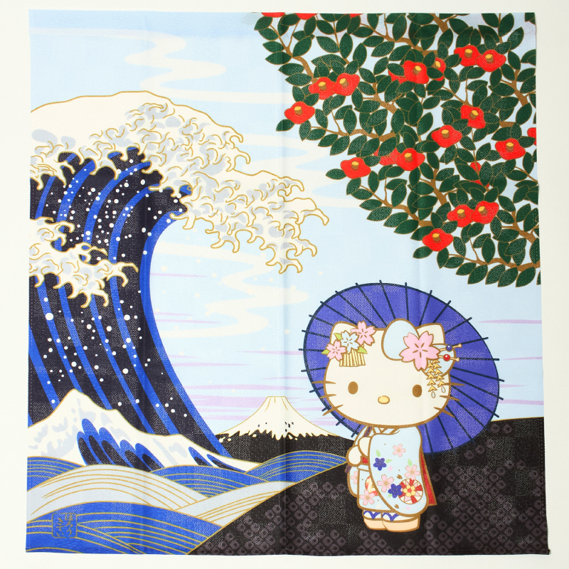 ハローキティ のれん 90cm丈 日本風景 冬