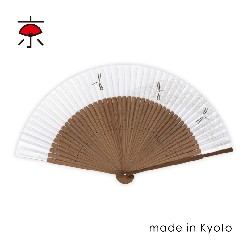  京扇子〈香り付〉 紳士用 No.26-530 上唐木中彫 大短地 パール地 トンボ