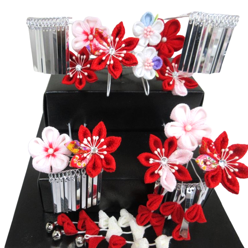 七五三 髪飾り お子様セット No.2112 赤