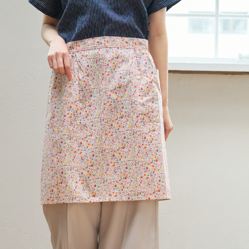 サロン前掛け 綿プリント