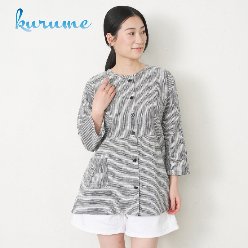 久留米ブラウス 前ボタン #309 オーロラ 白