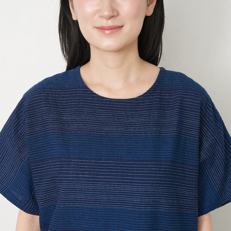 久留米レイヤード風ワンピース #136 大小縞