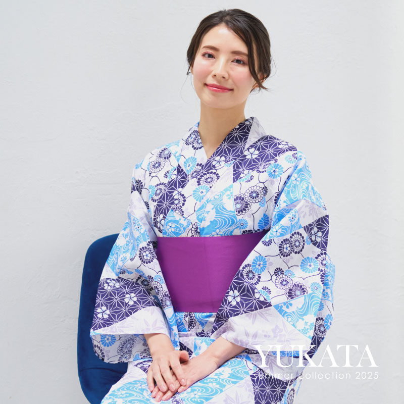 婦人ゆかた 綿麻プレーン