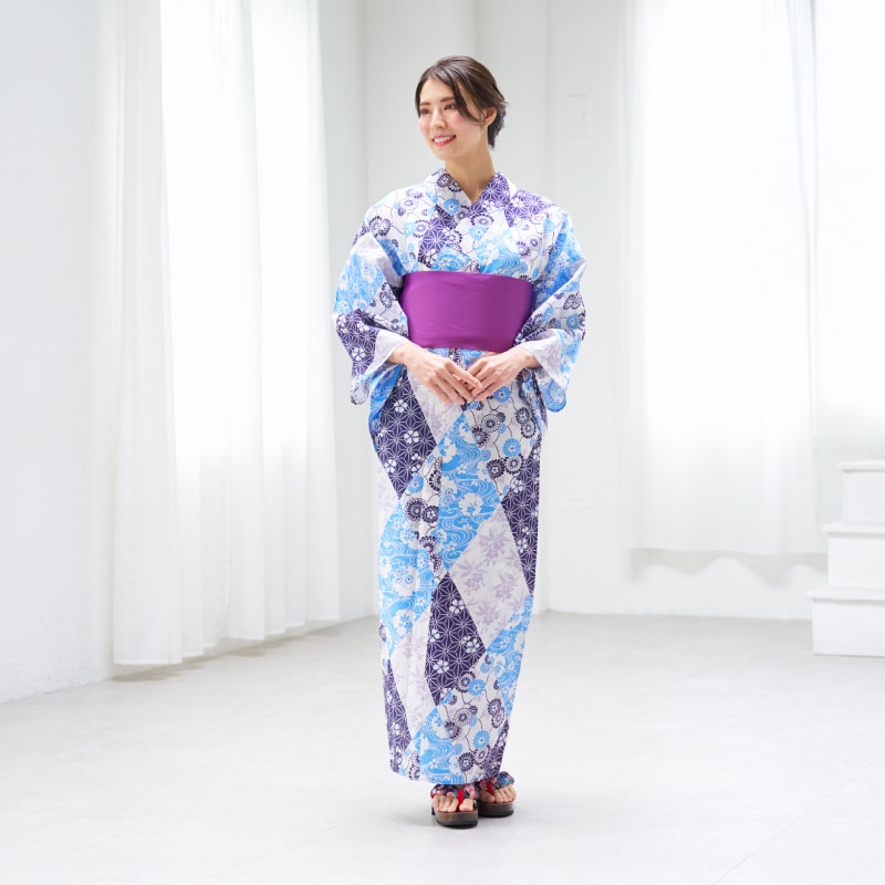 婦人ゆかた 綿麻プレーン