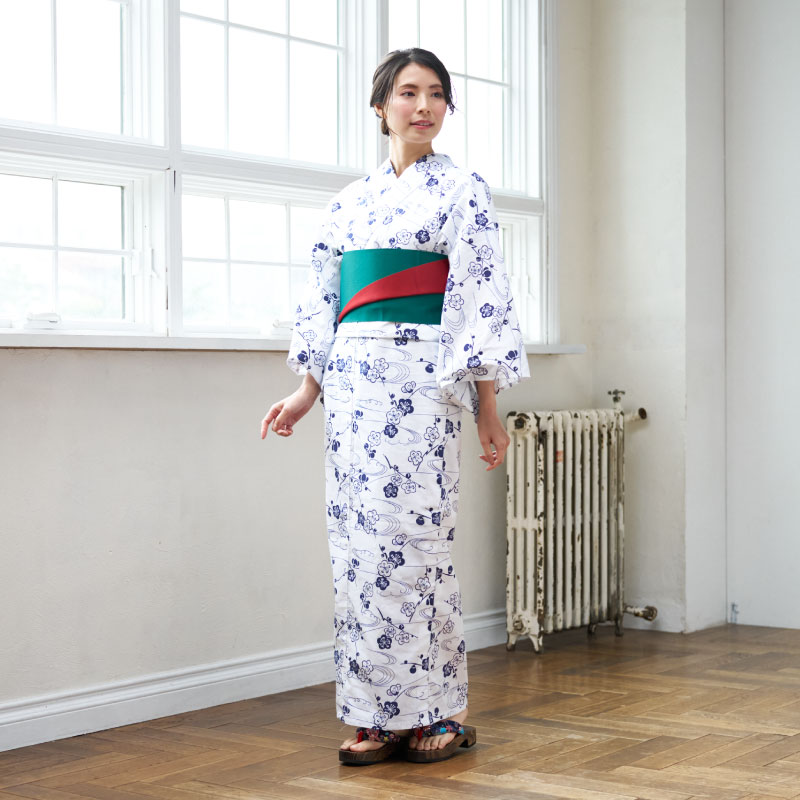 婦人ゆかた 一色白地