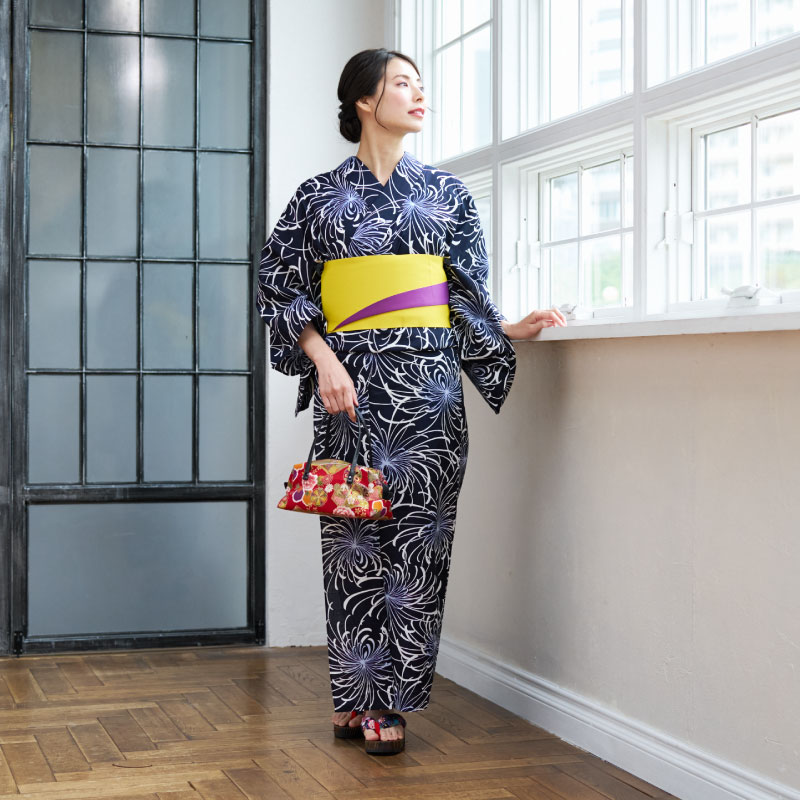 婦人ゆかた スラブ地単色