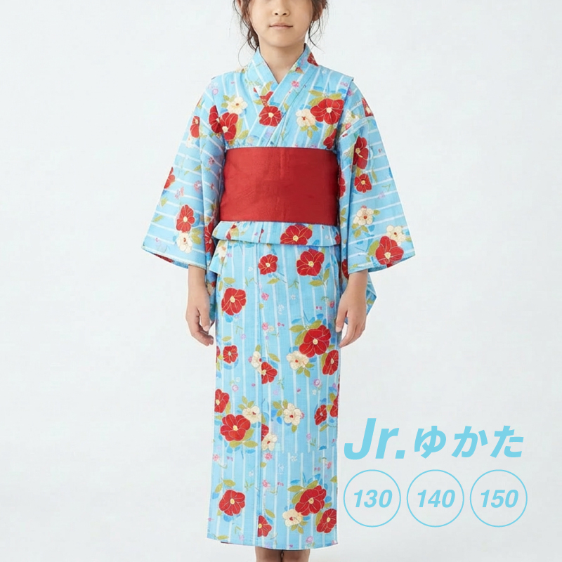 ジュニア浴衣 椿 [18401503]