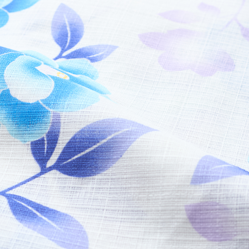 ジュニア浴衣 白地椿 [18401808]