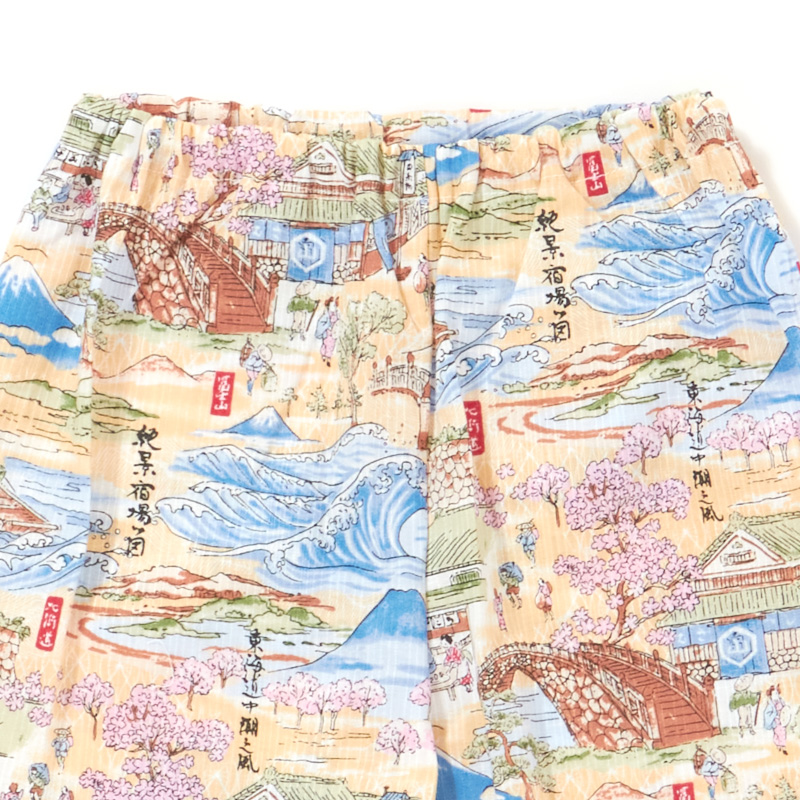 タキナガレ 子供甚平 絶景柄 ベージュ