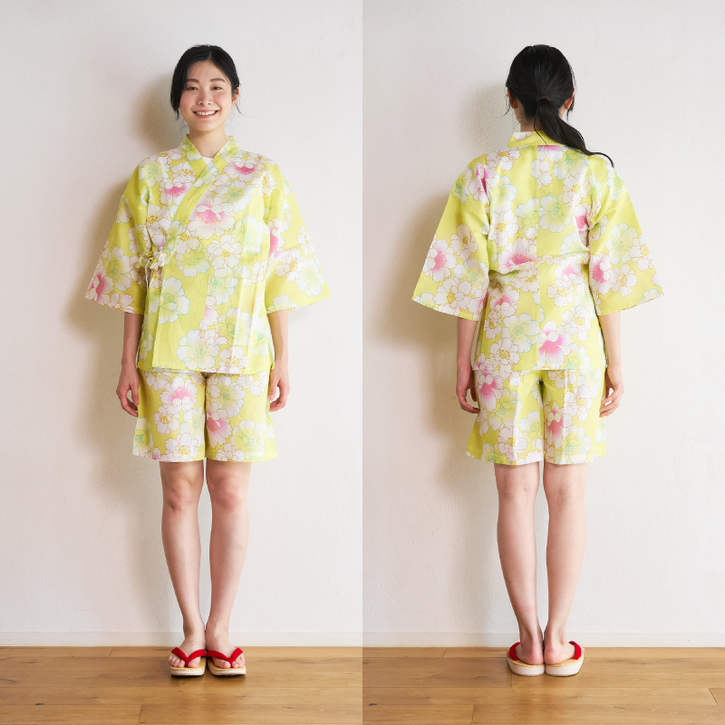 レディース甚平 変わり生地 コスモス