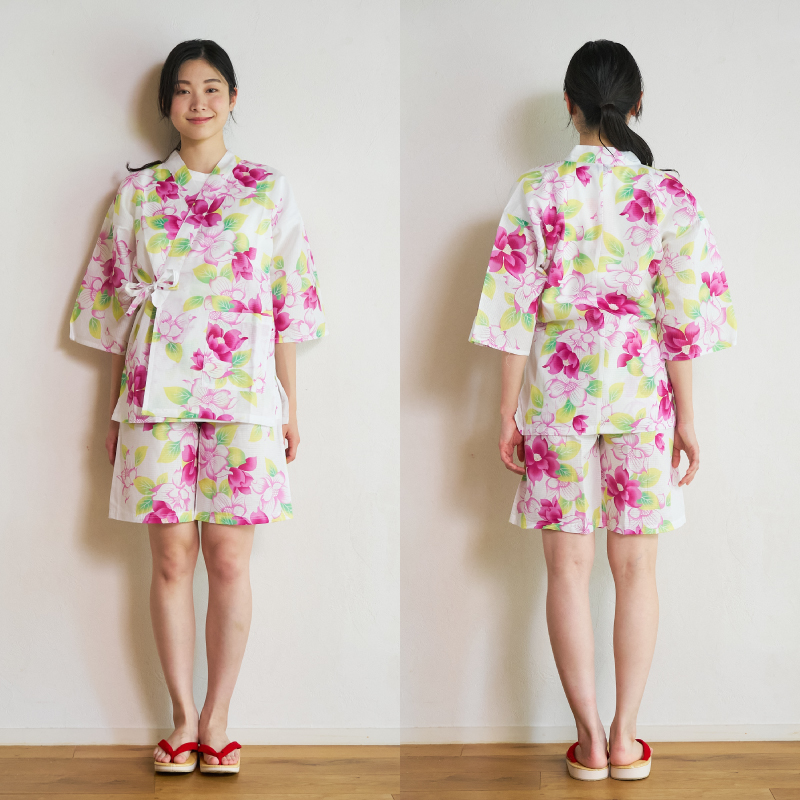 レディース甚平 変わり生地 紫陽花風