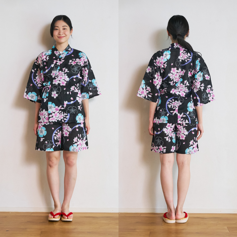 レディース甚平 変わり生地 撫子