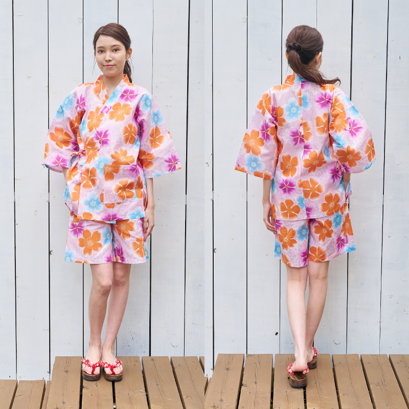 レディース甚平 変わり生地 桜