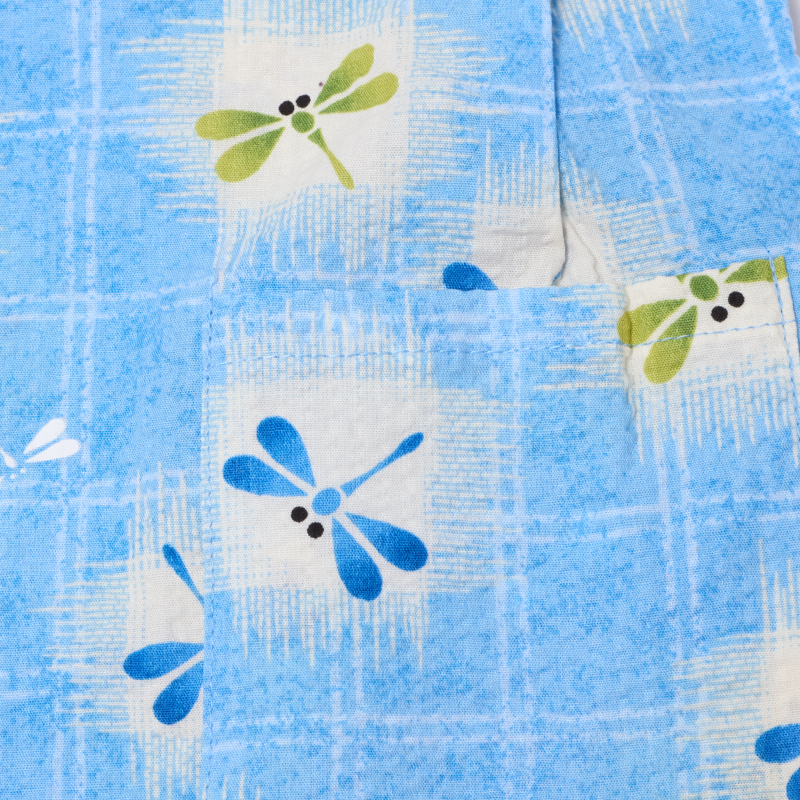 竹とんぼ 子供甚平 リップル 格子とんぼ 水色