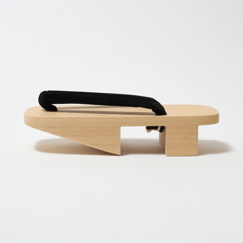 紳士 神戸下駄 下方 白木台 黒鼻緒