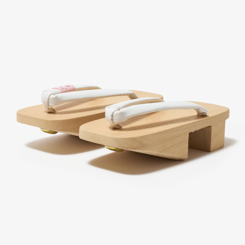 紳士 神戸下駄 下方 白木台 白鼻緒