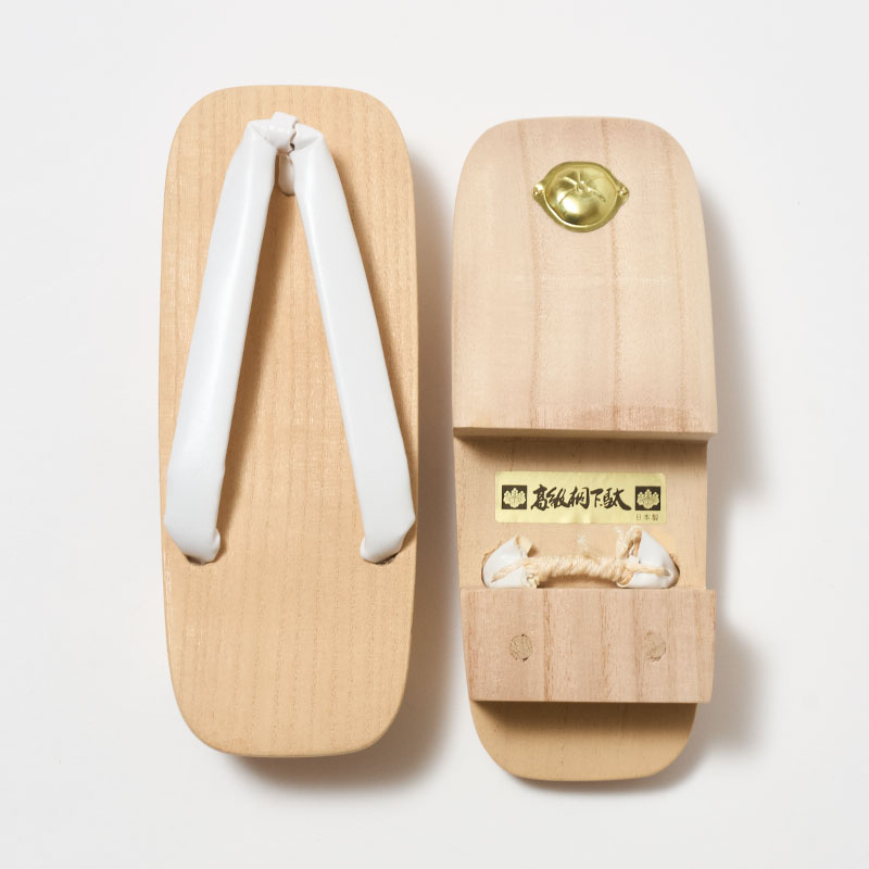 紳士 神戸下駄 下方 白木台 白鼻緒