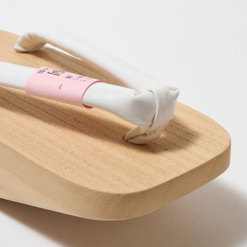 紳士 神戸下駄 下方 白木台 白鼻緒