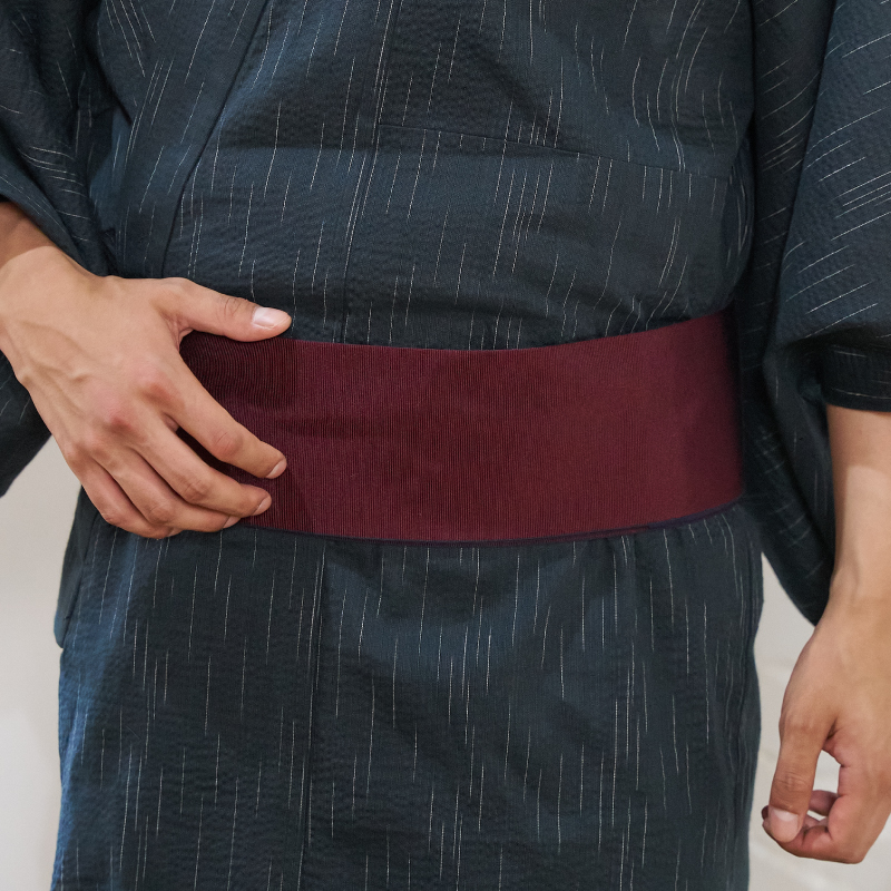 綿ポリ リバーシブル無地角帯