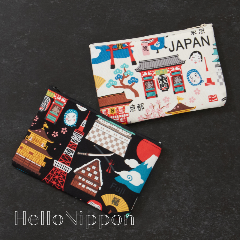 Hello Nippon 角平ポーチ
