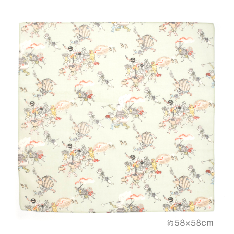 妖怪づくし ハンカチ 百鬼夜行