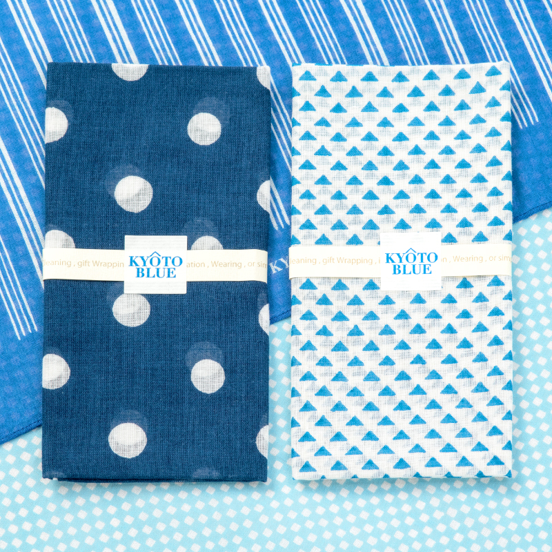 KYOTO BLUE ガーゼハンカチ