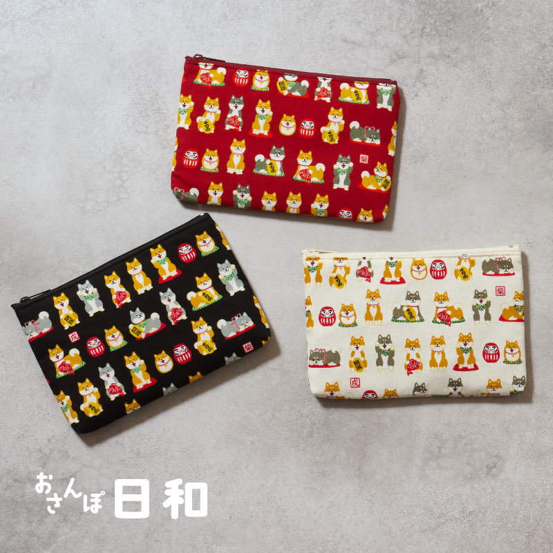 おさんぽ日和 角平ポーチ