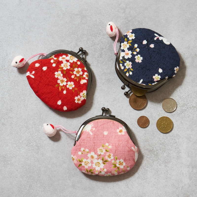 桜うさぎ がま口小銭入れ