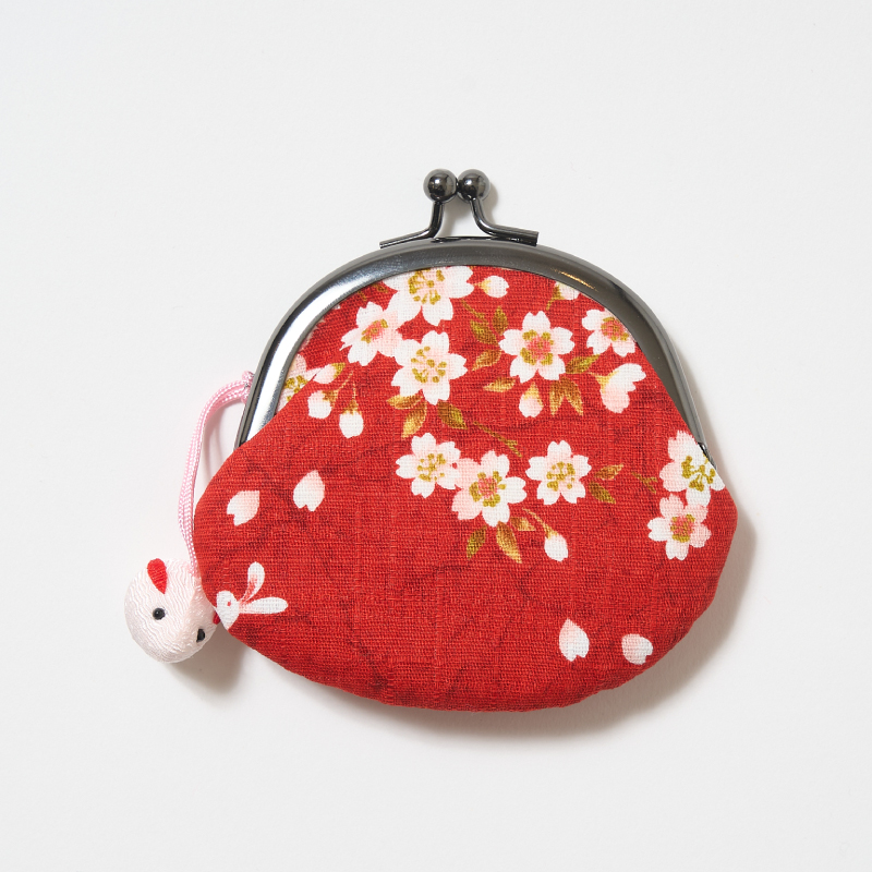 桜うさぎ がま口小銭入れ