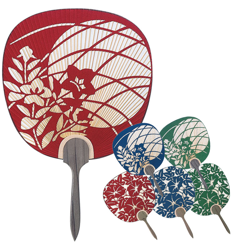 杉柄 総彫 都うちわ