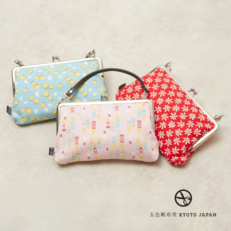 【限定品】五色帆布堂 6寸がま口ポケット付