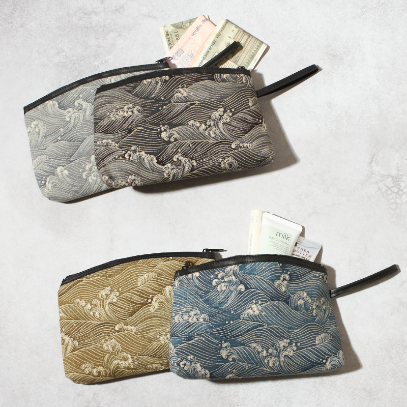 限定品 華古布 手付ポーチ （大）波