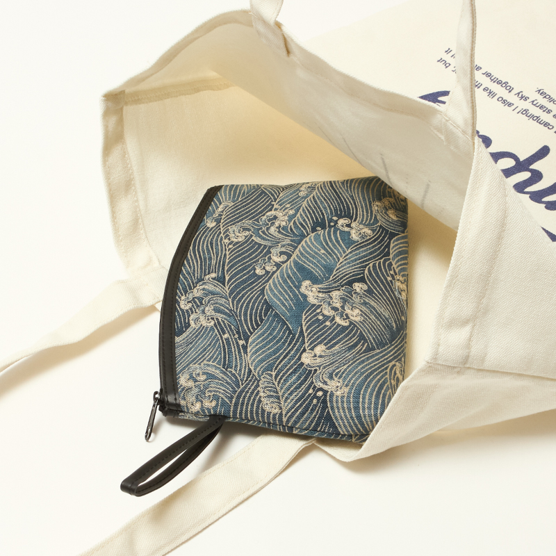 限定品 華古布 手付ポーチ （大）波
