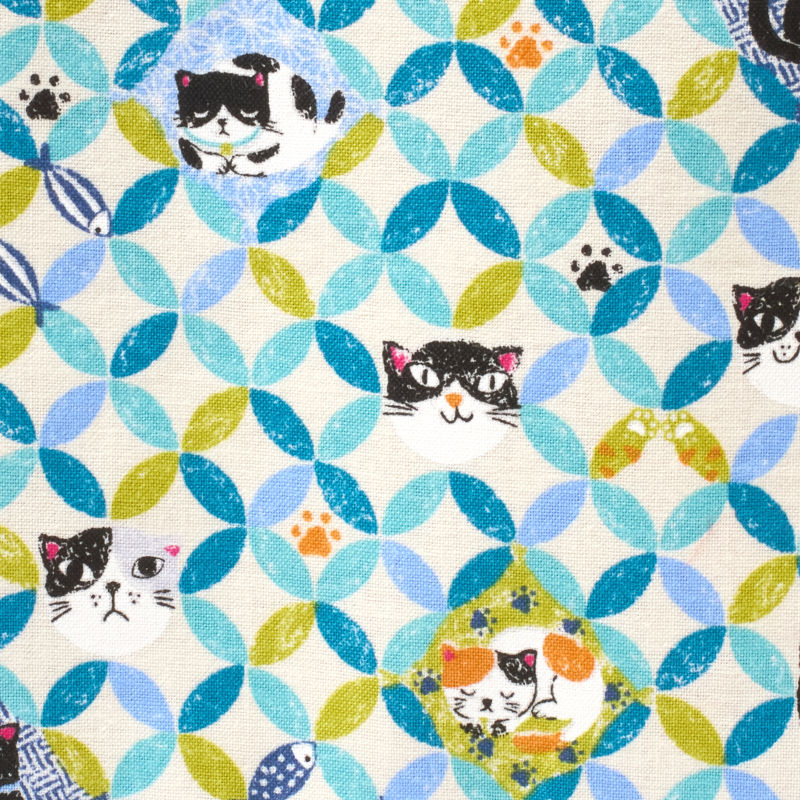 【特価品】ねこねこ七宝 角平ポーチ